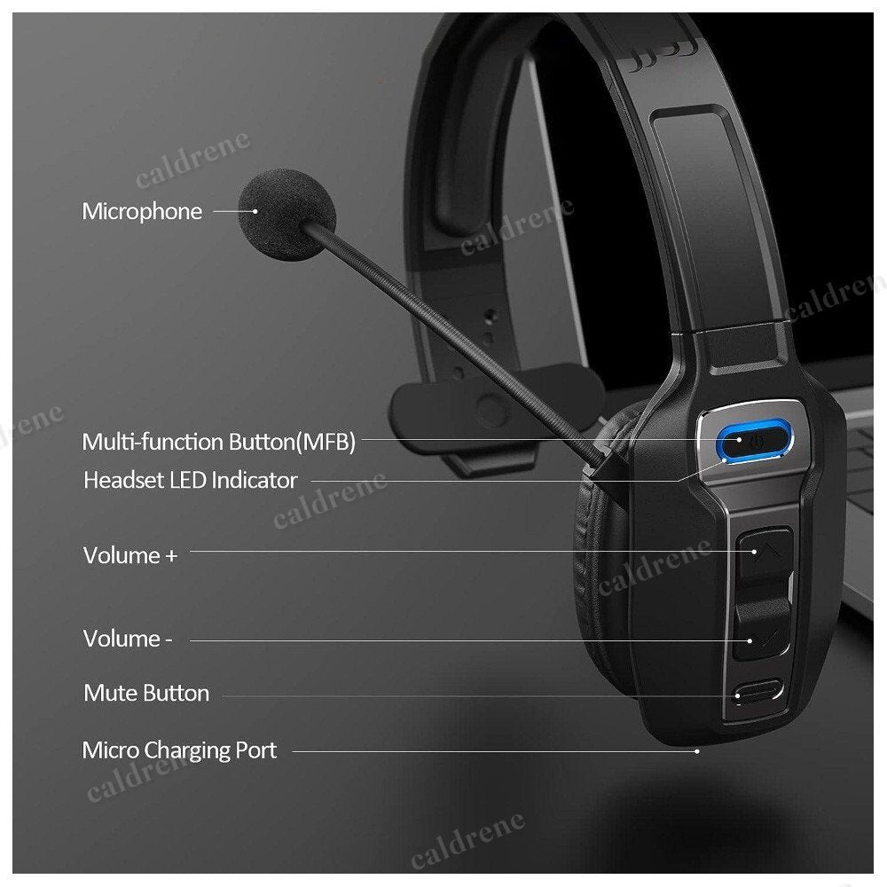 Wireless Bluetooth Trucker Headset with Noise Cancelling Mic – view 7