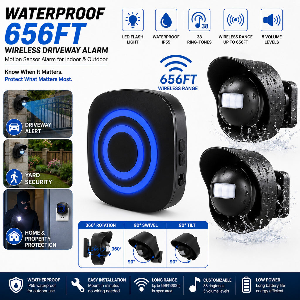 Wireless Driveway Alarm with Motion Sensor