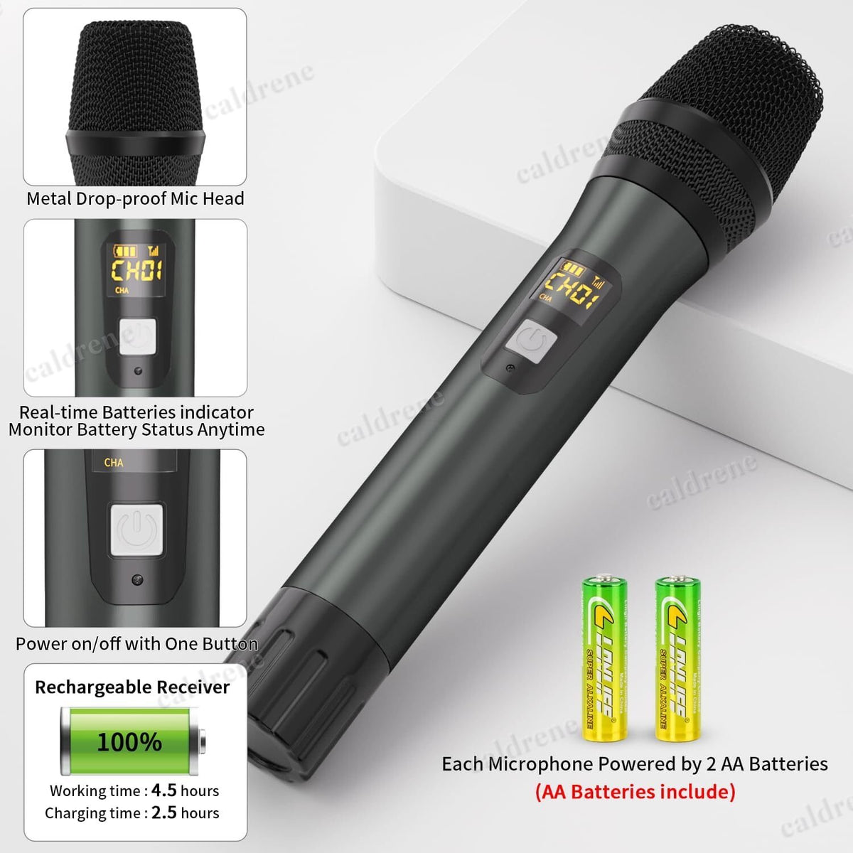 Wireless Dual Handheld Karaoke Microphones – view 3