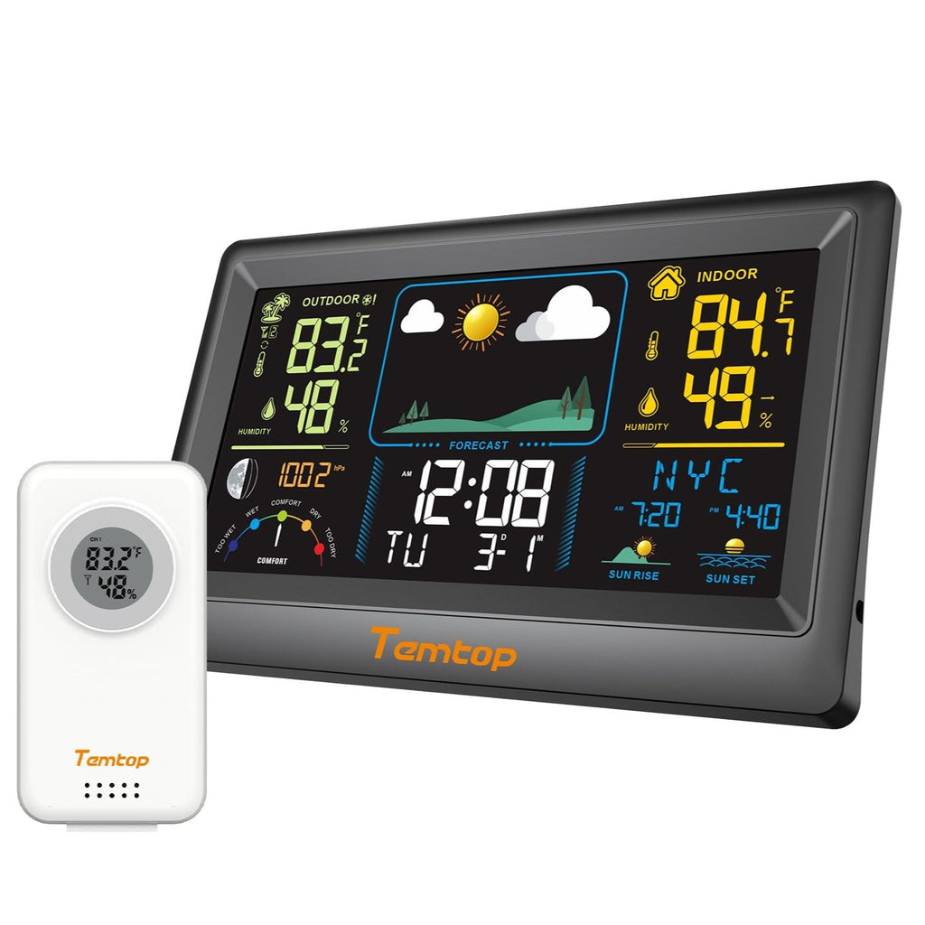 Wireless Indoor Outdoor Weather Station Clock with Calendar