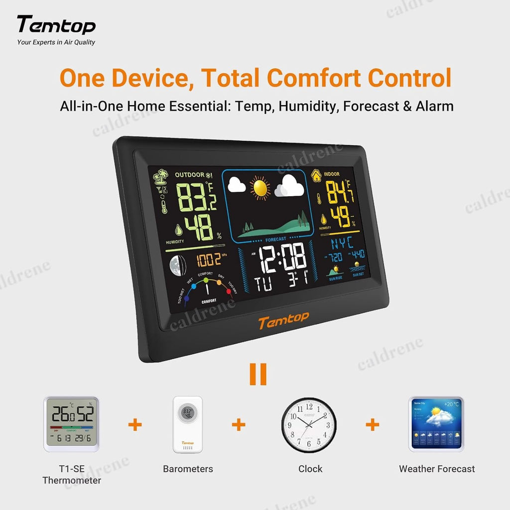 Wireless Indoor Outdoor Weather Station Clock with Calendar – view 4