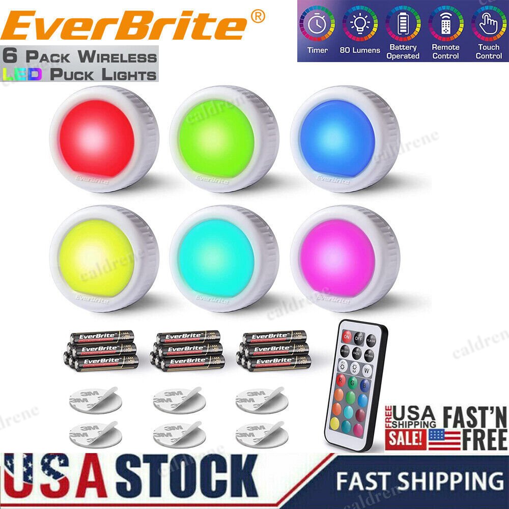 Wireless RGB LED Puck Tap Lights, 6 Pack – view 8