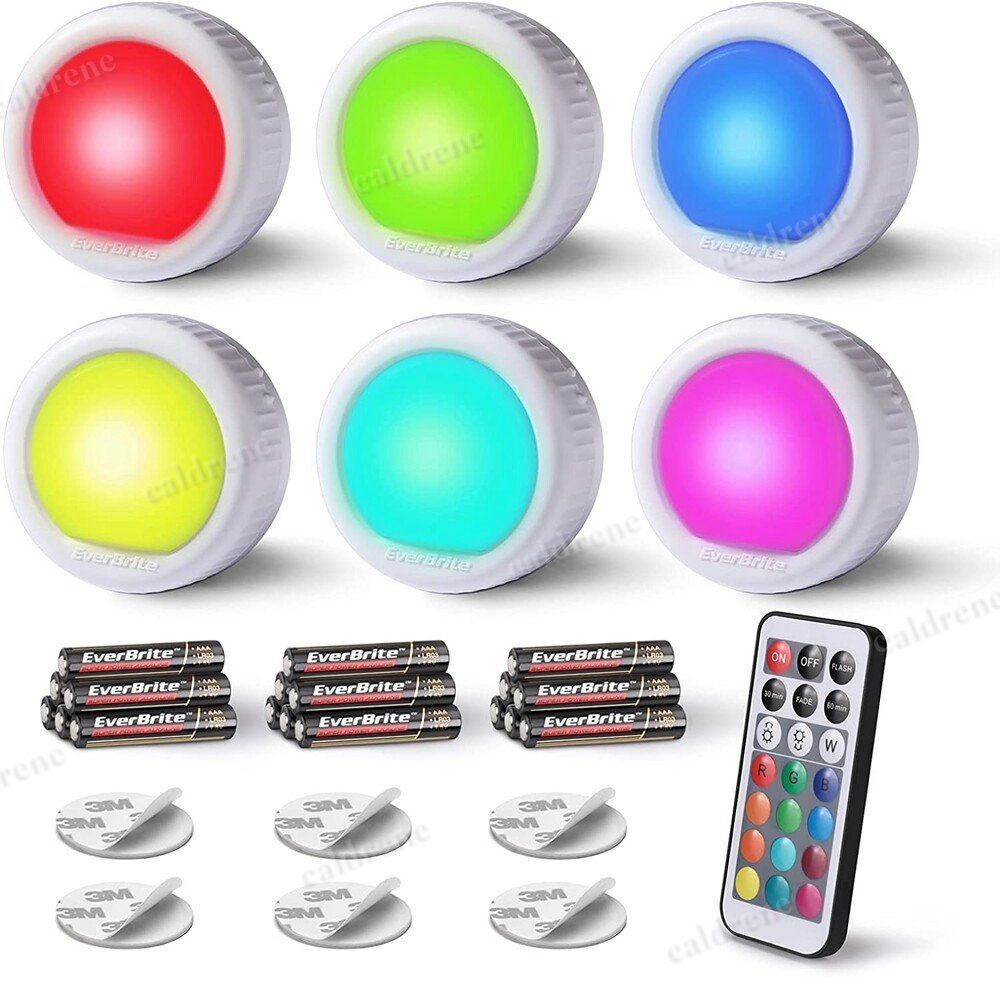Wireless RGB LED Puck Tap Lights, 6 Pack – view 9