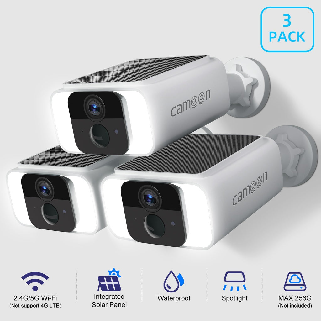 Wireless Solar Security Camera, WiFi 6, 2-Way Talk, 3 Pack