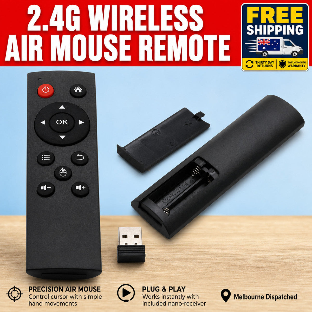 Wireless USB Remote Control for Windows, Linux, Android, Kodi