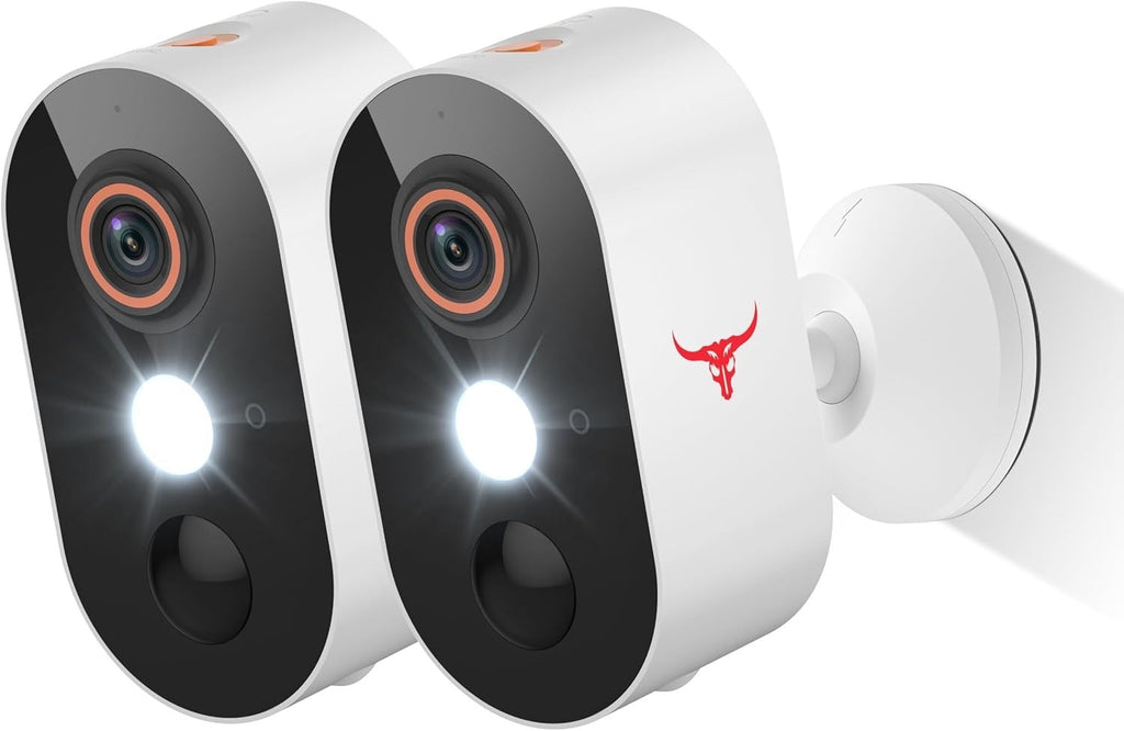 Wireless WiFi Security Camera System Night Vision Outdoor, 2 Pack