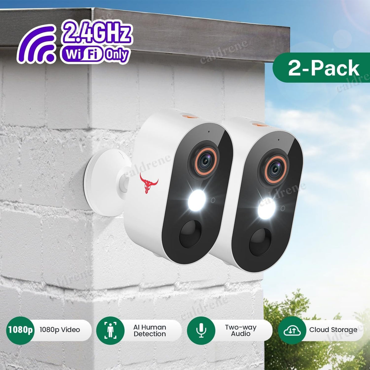 Wireless WiFi Security Camera System Night Vision Outdoor, 2 Pack – view 8