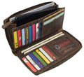 Women's Vintage Leather RFID Zip-Around Wallet Wristlet