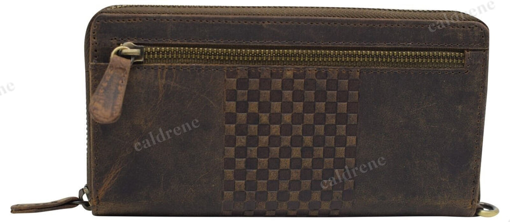 Women's Vintage Leather RFID Zip-Around Wallet Wristlet – view 2