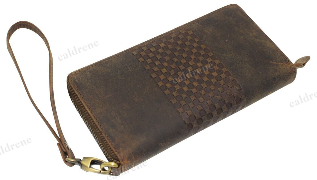 Women's Vintage Leather RFID Zip-Around Wallet Wristlet – view 5