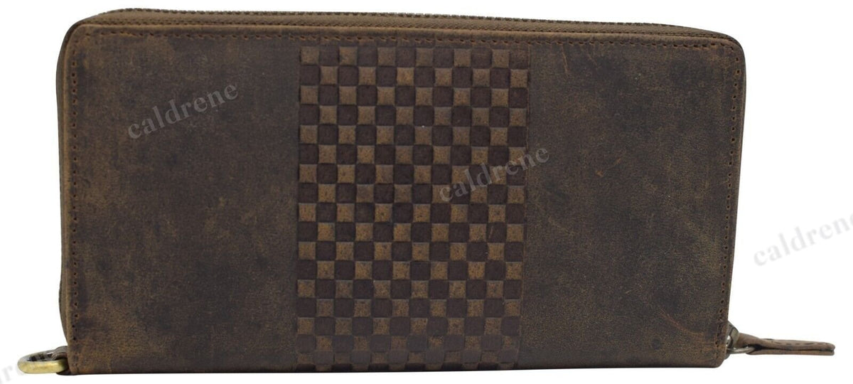 Women's Vintage Leather RFID Zip-Around Wallet Wristlet – view 7
