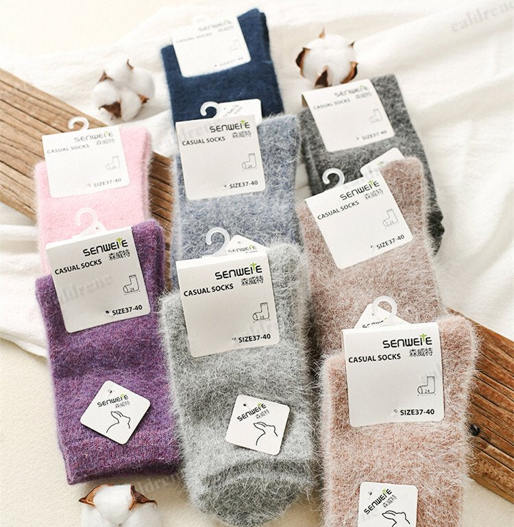 Women's Warm Thick Wool Blend Crew Socks, 5 Pack – view 2