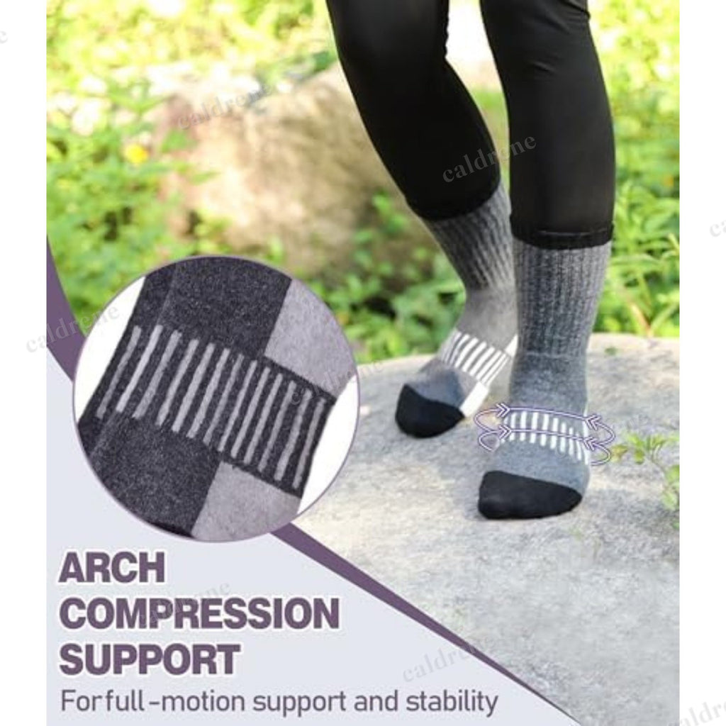 Womens Merino Wool Hiking Crew Socks, 5 Pairs – view 4