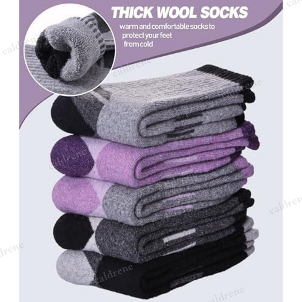 Womens Merino Wool Hiking Crew Socks, 5 Pairs – view 6
