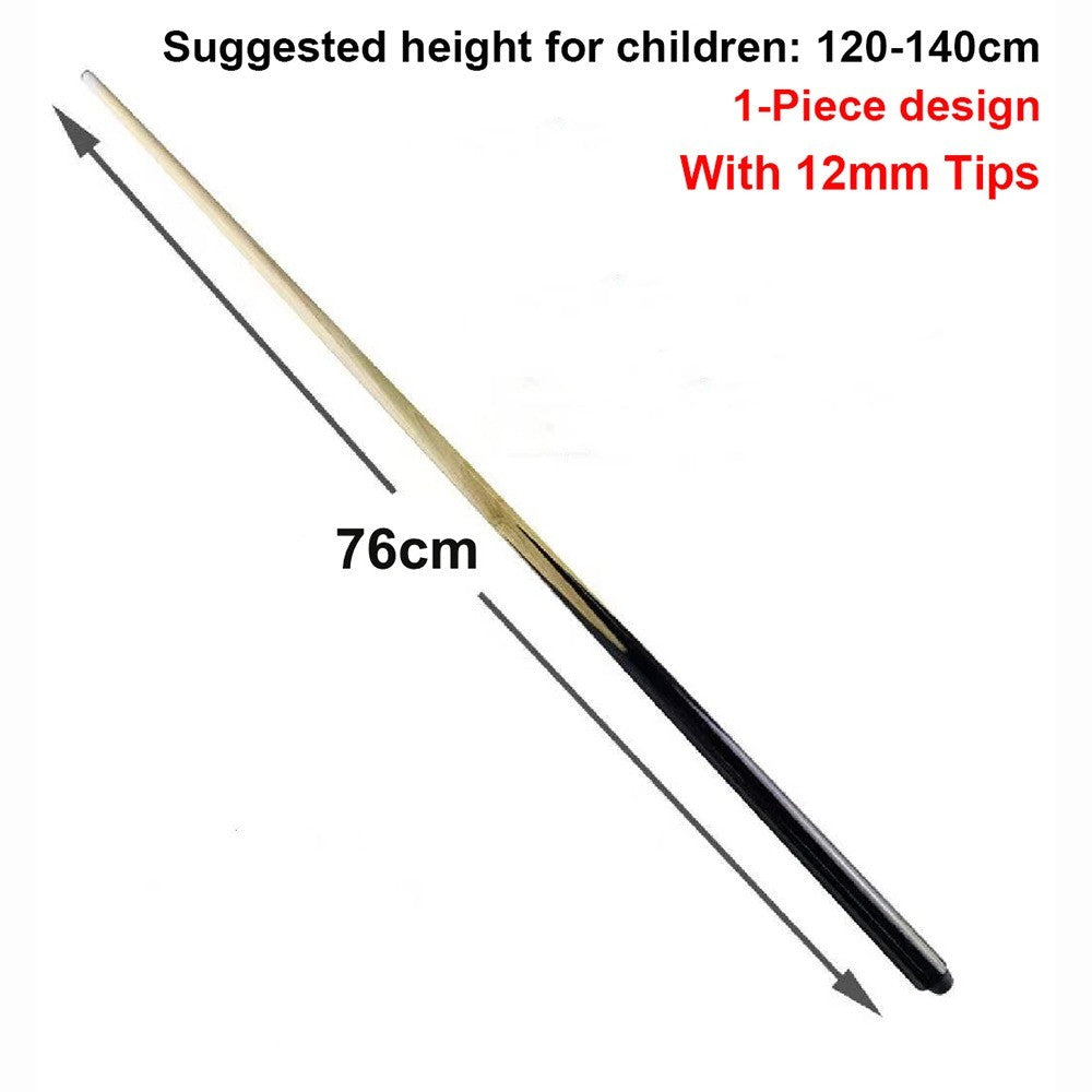 Wood Pool Cue Stick for All Ages - Multiple Sizes – 76cm 1-Piece Design