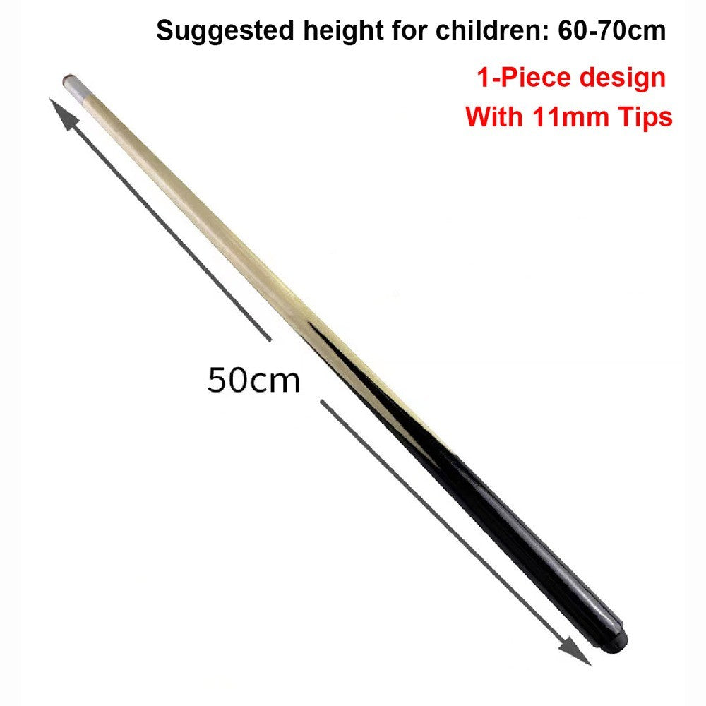 Wood Pool Cue Stick for All Ages - Multiple Sizes – 50cm 1-Piece Design