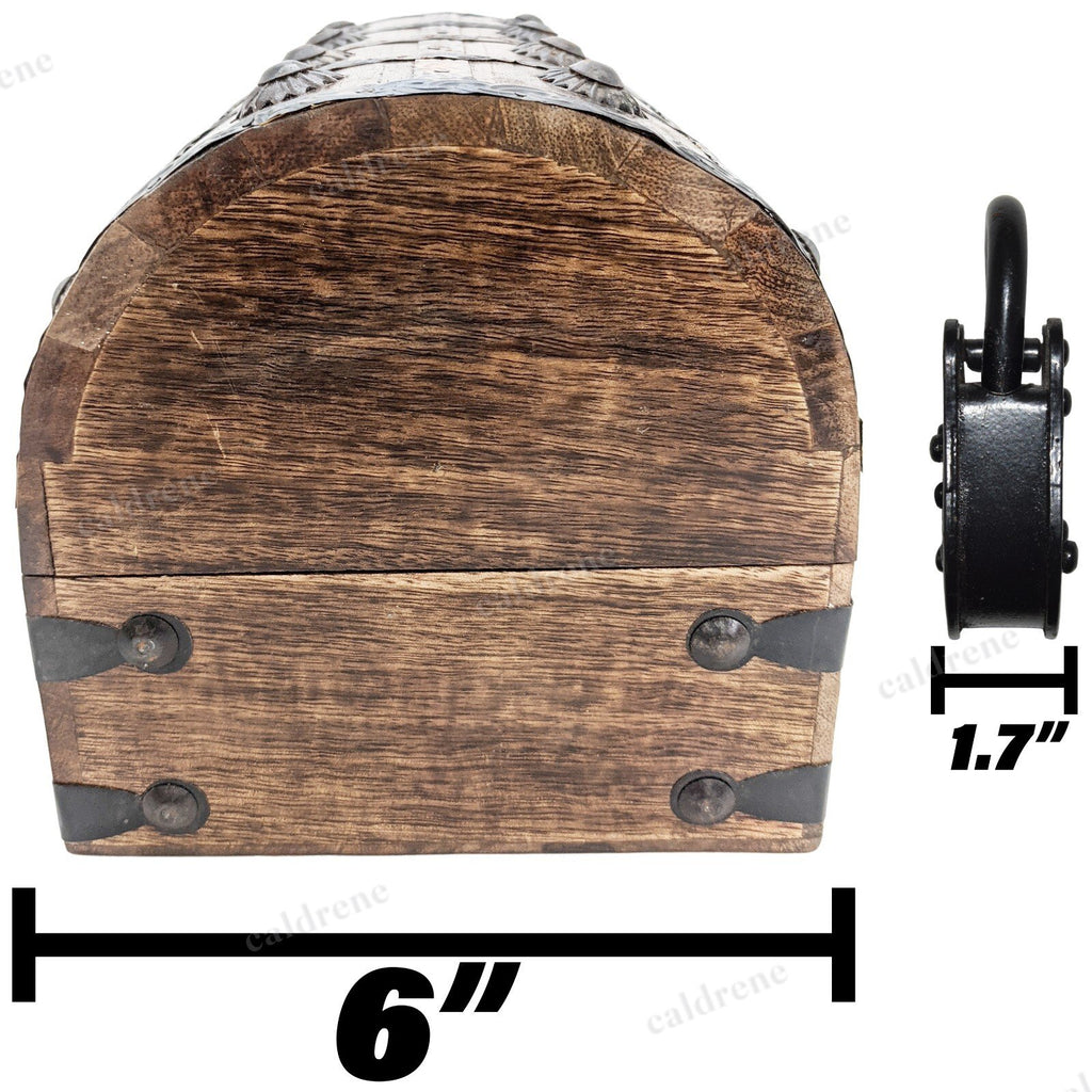 Wooden Treasure Chest Jewelry Box with Lock – view 4