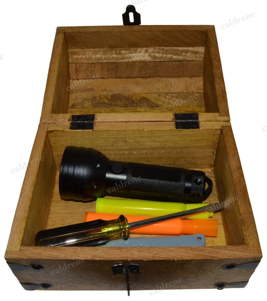 Wooden Treasure Chest Jewelry Box with Lock – view 9