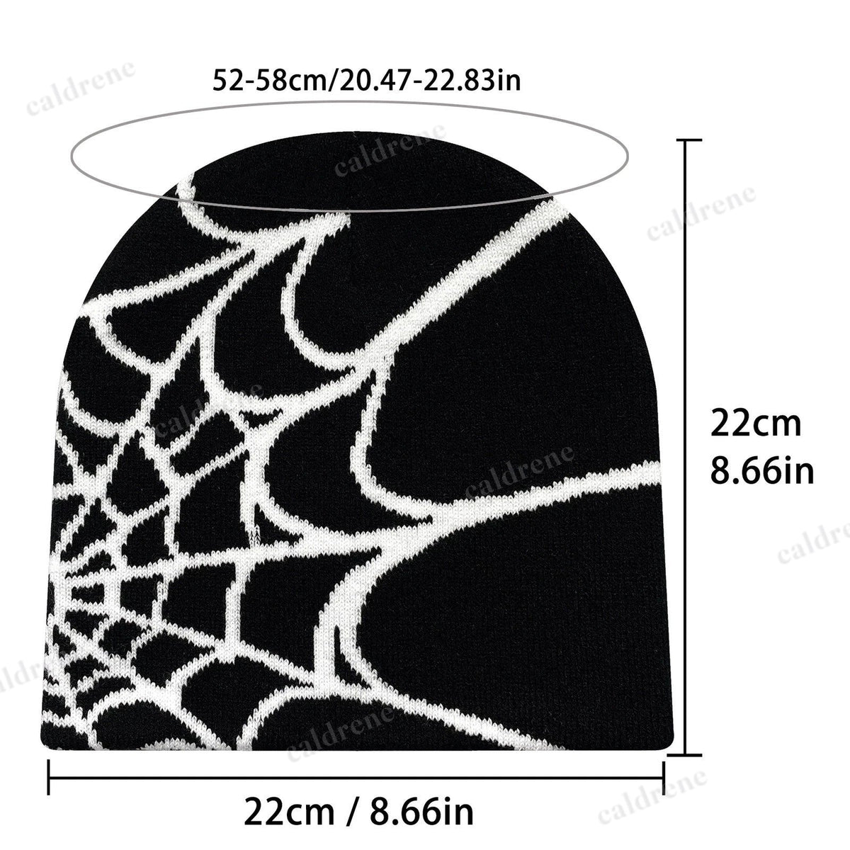 Y2K Spider Web Knit Beanie Hat for Winter Streetwear – view 3